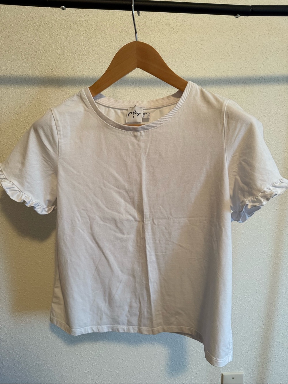 Princess Polly White Short Sleeve Ruffle Tee
